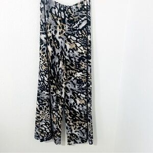 COCO BIANCO Animal Print Palazzo Pants Medium Super Wide Leg Pull On Pants EUC